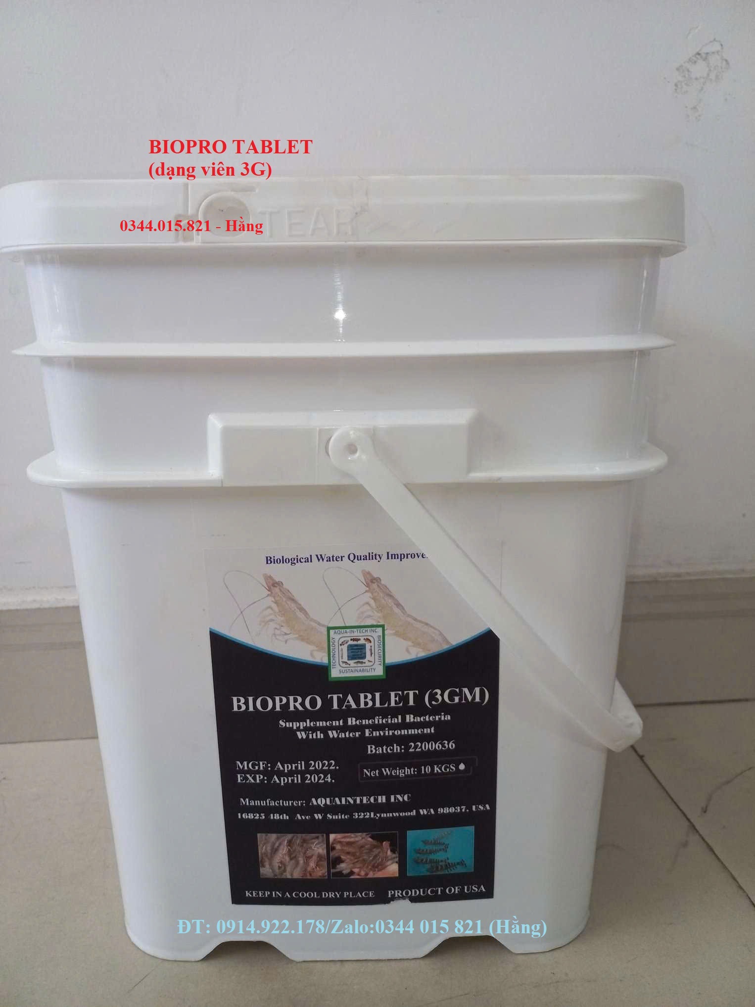 Men vi sinh viên Biopro Tablet viên 3G, xử lý đáy và nước ao nuôi, giảm khí độc